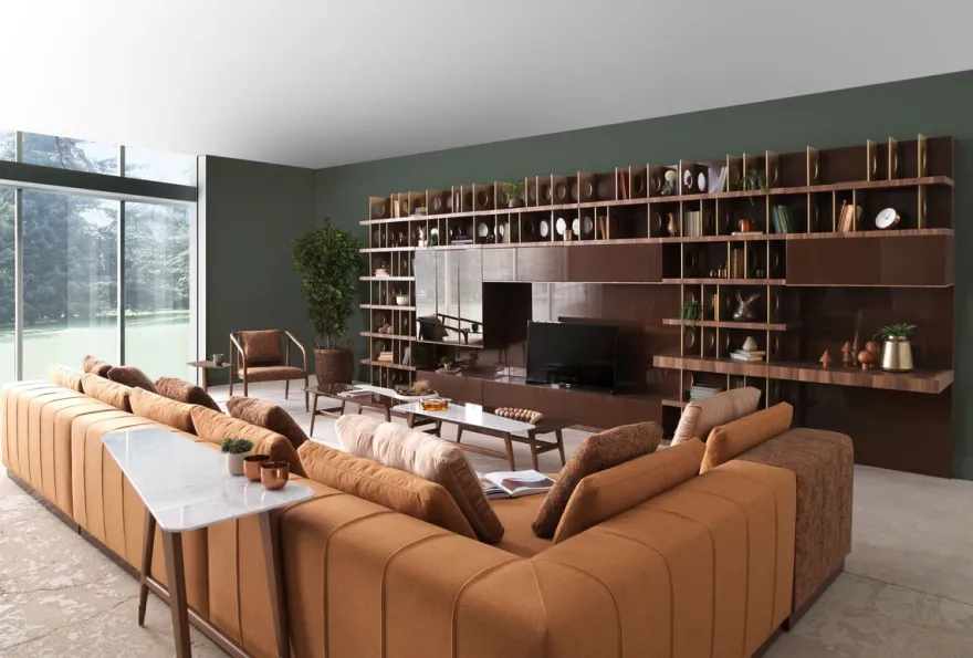 Casa Padrino Luxus Ecksofa Hellbraun / Braun / Dunkelbraun 450 x 225 x H. 73 cm - Wohnzimmer Sofa - Wohnzimmer Möbel - Luxus Möbel - Luxus Wohnzimmer Einrichtung