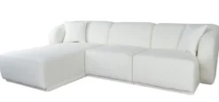 Casa Padrino Luxus Ecksofa Linke Seite Weiß 251 x 166 x H. 75 cm - Modulare Wohnzimmer Möbel