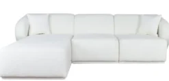 Casa Padrino Luxus Ecksofa Linke Seite Weiß 251 x 166 x H. 75 cm - Modulare Wohnzimmer Möbel