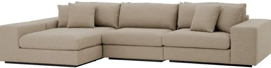 Casa Padrino Luxus Ecksofa mit Kissen Grau / Schwarz 380 x 200 x H. 90 cm - Wohnzimmer Sofa - Hotel Sofa - Wohnzimmer Möbel - Hotel Möbel - Luxus Möbel - Luxus Qualität