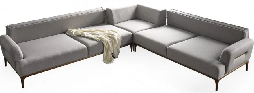 Casa Padrino Luxus Ecksofa mit verstellbaren Rückenlehnen Grau / Braun 325 x 295 x H. 97 cm - Wohnzimmer Sofa mit Schlaffunktion - Wohnzimmer Möbel - Luxus Möbel - Luxus Einrichtung
