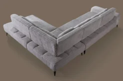 Casa Padrino Luxus Ecksofa mit verstellbaren Rückenlehnen Grau / Schwarz 330 x 240 cm