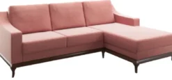 Casa Padrino Luxus Ecksofa Rosa / Dunkelbraun 225 x 173 x H. 77 cm - Wohnzimmer Sofa mit Schlaffunktion - Wohnzimmer Möbel - Luxus Möbel - Luxus Interior