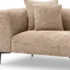 Casa Padrino Luxus Ecksofa Sandfarben / Schwarz 343,5 x 99-177 x H. 75 cm - Wohnzimmer Sofa mit 4 Kissen - Wohnzimmer Möbel - Wohnzimmer Einrichtung - Luxus Möbel - Luxus Einrichtung