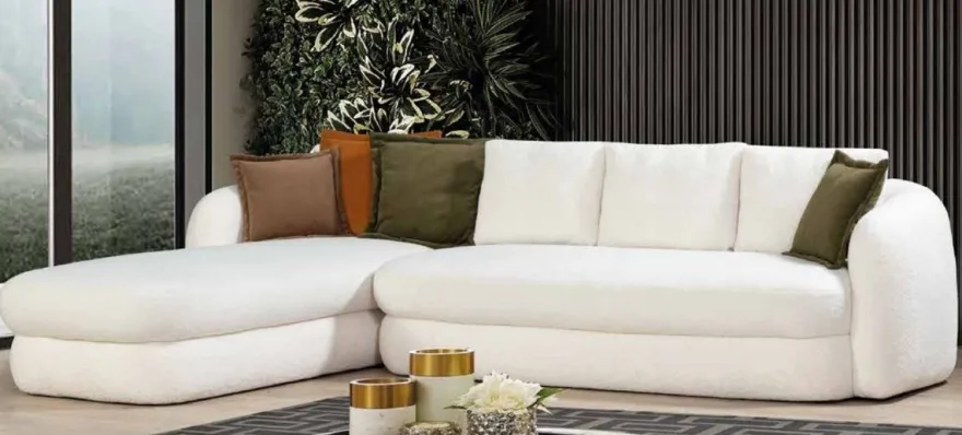 Casa Padrino Luxus Ecksofa Weiß 300 x 200 x H. 75 cm - Wohnzimmer Sofa - Wohnzimmer Möbel - Luxus Möbel - Luxus Einrichtung