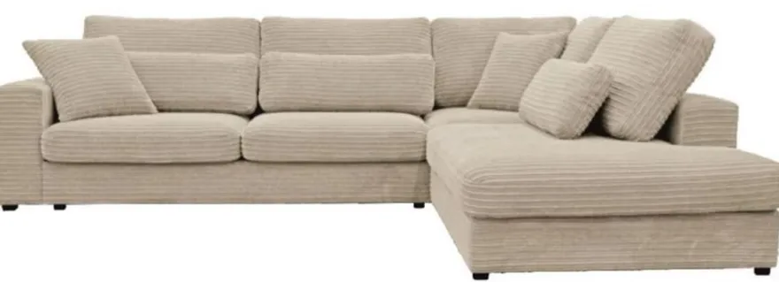 Casa Padrino Luxus Ecksofa 320 x 256 x H. 90 cm - Verschiedene Farben - Modernes Wohnzimmer Cord Sofa mit Kissen - Moderne Wohnzimmer Möbel