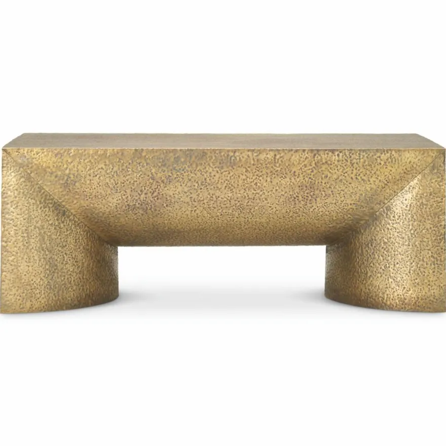 Casa Padrino Luxus Edelstahl Couchtisch Vintage Messing 120 cm - Wohnzimmer Möbel