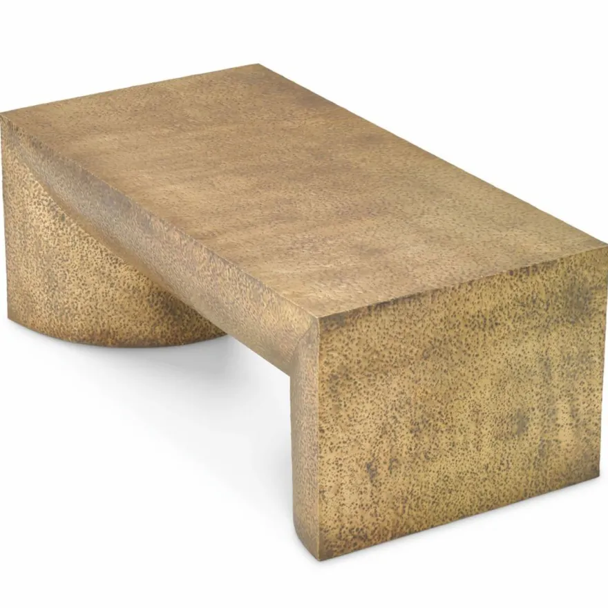 Casa Padrino Luxus Edelstahl Couchtisch Vintage Messing 120 cm - Wohnzimmer Möbel