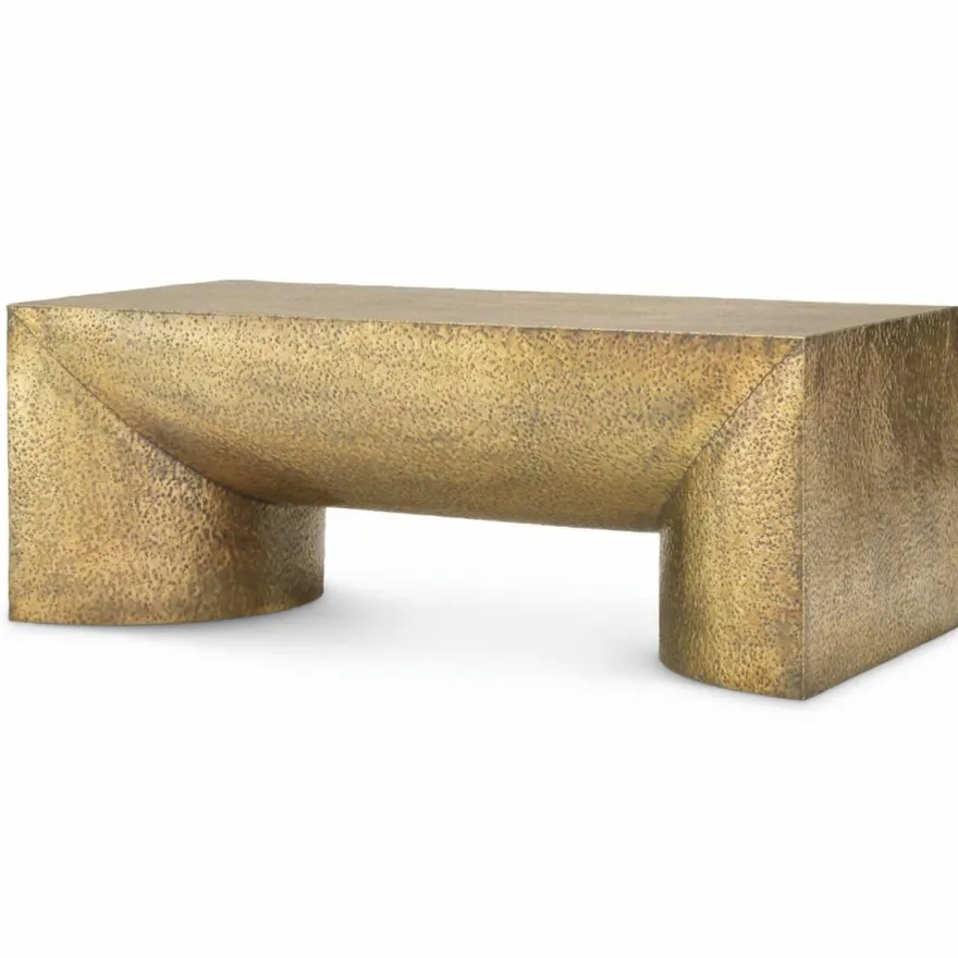 Casa Padrino Luxus Edelstahl Couchtisch Vintage Messing 120 cm - Wohnzimmer Möbel