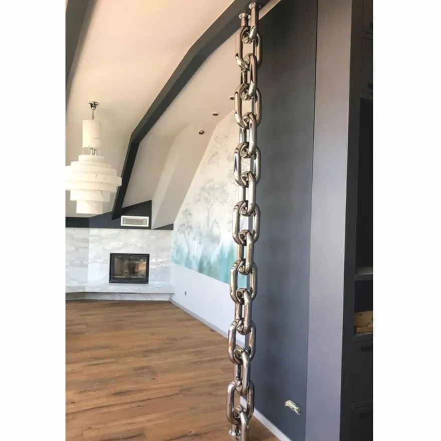 Casa Padrino Luxus Edelstahl Heizung in Kettenform Silber H. 230 cm