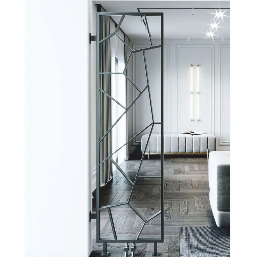Casa Padrino Luxus Edelstahl Heizung Grau H. 180 cm - Luxus Heizkörper