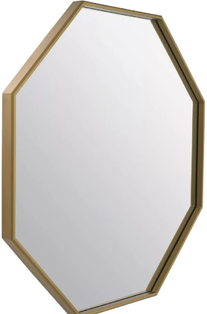 Casa Padrino Luxus Edelstahl Wandspiegel Messing 97 x 4 x H. 90 cm - Wohnzimmer Spiegel - Schlafzimmer Spiegel - Garderoben Spiegel - Luxus Möbel - Luxus Einrichtung