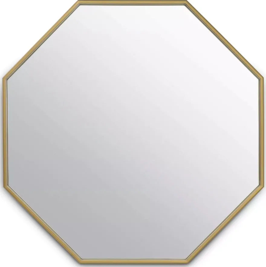 Casa Padrino Luxus Edelstahl Wandspiegel Messing 97 x 4 x H. 90 cm - Wohnzimmer Spiegel - Schlafzimmer Spiegel - Garderoben Spiegel - Luxus Möbel - Luxus Einrichtung