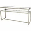 Casa Padrino Luxus Edelstahl Konsole mit Glasplatten Silber 160 cm - Luxus Interior