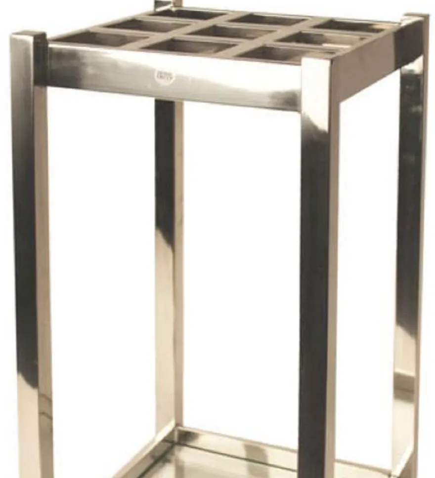 Casa Padrino Luxus Edelstahl Schirmständer Silber 30 x 30 x H. 70 cm - Luxus Accessoires