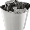 Casa Padrino Luxus Edelstahl Weinkühler mit 2 Messing Tragegriffen Silber 25,5 x 25,5 x H. 23 cm - Hotel Restaurant Gastronomie Accessoires