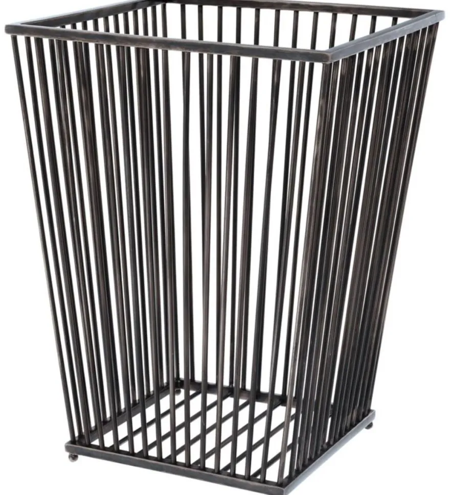 Casa Padrino Luxus Edelstahl Wäschekorb Bronze 30 x 30 x H. 40,5 cm - Luxus Kollektion