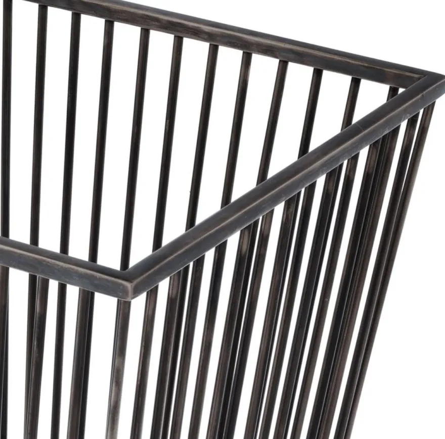 Casa Padrino Luxus Edelstahl Wäschekorb Bronze 30 x 30 x H. 40,5 cm - Luxus Kollektion