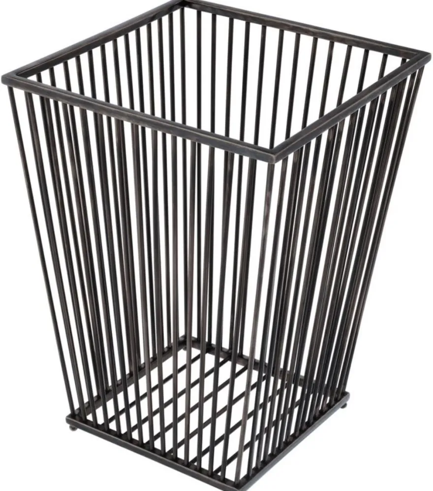 Casa Padrino Luxus Edelstahl Wäschekorb Bronze 30 x 30 x H. 40,5 cm - Luxus Kollektion