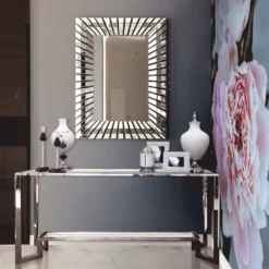 Casa Padrino Luxus Edelstahl Konsole mit Glasplatten Silber 160 cm - Luxus Möbel