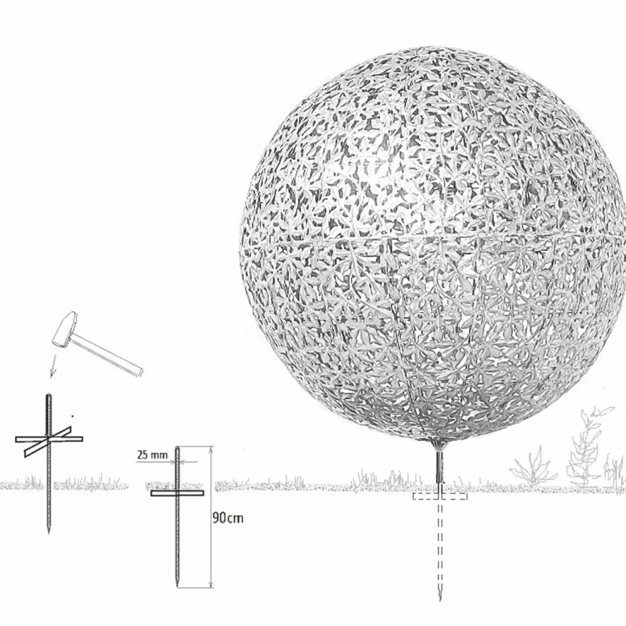Casa Padrino Luxus Edelstahl Garten Deko Skulptur Kugel Silber Ø 170 x H. 200 cm