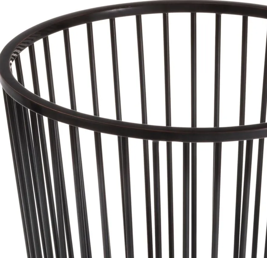 Casa Padrino Luxus Edelstahl Wäschekorb Bronze Ø 30 x H. 40,5 cm - Luxus Badezimmer Accessoires
