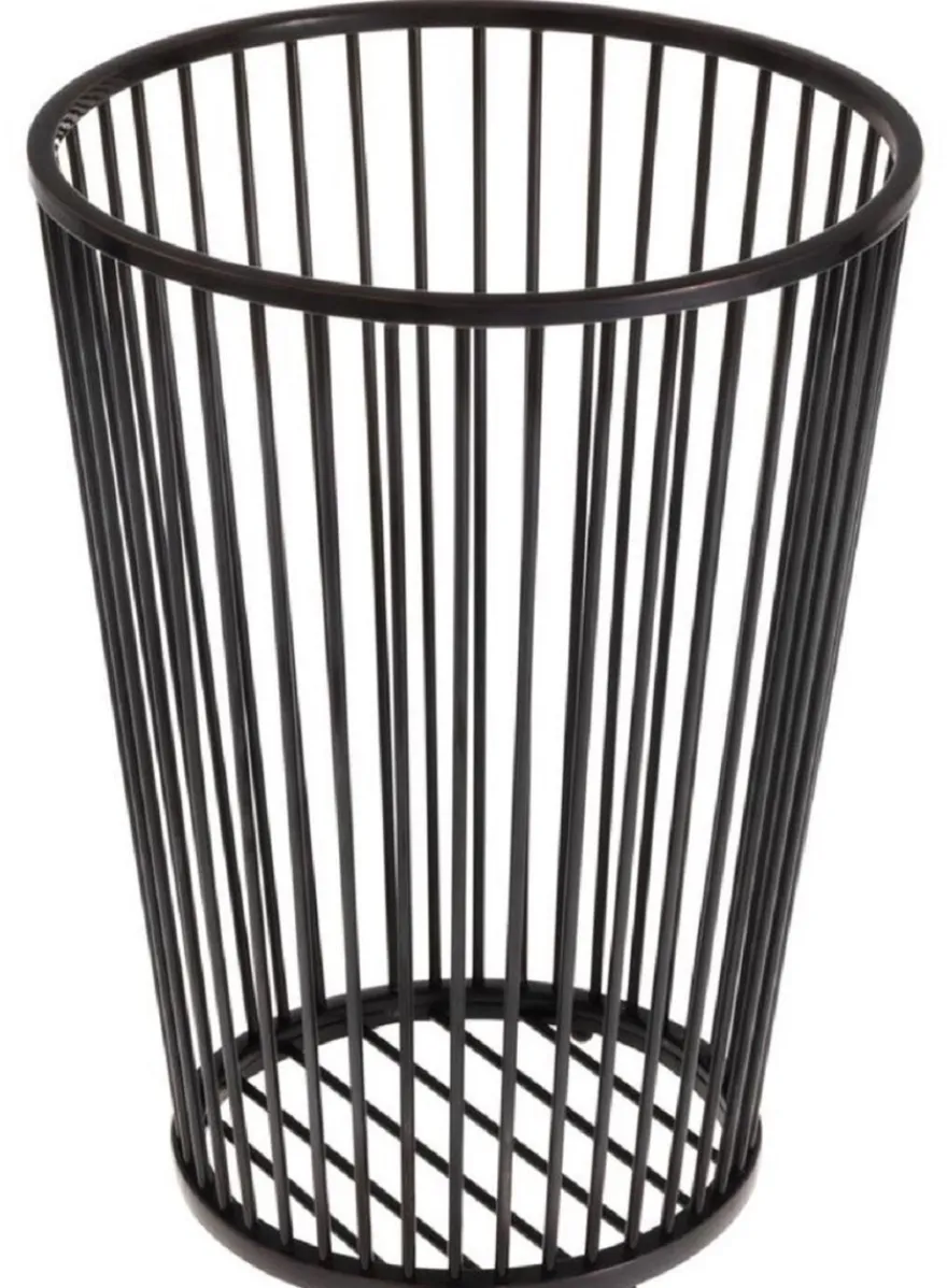 Casa Padrino Luxus Edelstahl Wäschekorb Bronze Ø 30 x H. 40,5 cm - Luxus Badezimmer Accessoires
