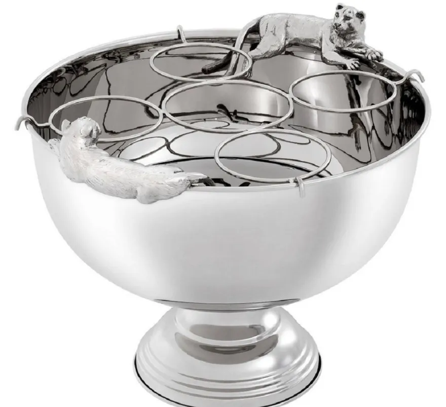 Casa Padrino Luxus Edelstahl Champagnerkühler mit Silber 43,5 x 39 x H. 33,5 cm - Hotel & Restaurant Accessoires