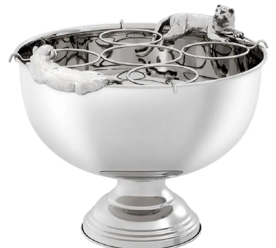 Casa Padrino Luxus Edelstahl Champagnerkühler mit Silber 43,5 x 39 x H. 33,5 cm - Hotel & Restaurant Accessoires