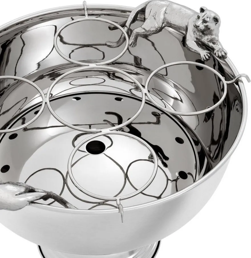 Casa Padrino Luxus Edelstahl Champagnerkühler mit Silber 43,5 x 39 x H. 33,5 cm - Hotel & Restaurant Accessoires