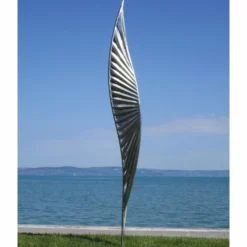 Casa Padrino Luxus Edelstahl Garten Deko Skulptur Silber H. 400 cm