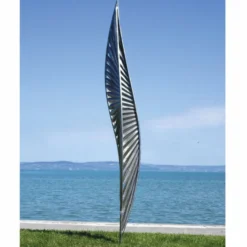 Casa Padrino Luxus Edelstahl Garten Deko Skulptur Silber H. 400 cm