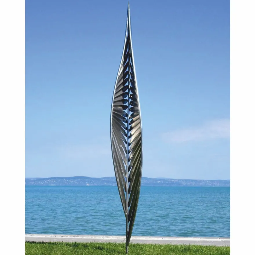 Casa Padrino Luxus Edelstahl Garten Deko Skulptur Silber H. 400 cm