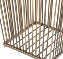 Casa Padrino Luxus Edelstahl Wäschekorb Vintage Messingfarben 30 x 30 x H. 40,5 cm - Luxus Kollektion