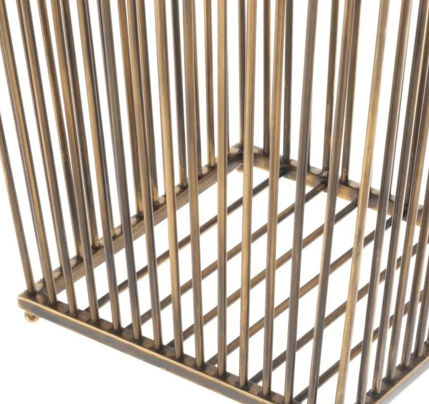 Casa Padrino Luxus Edelstahl Wäschekorb Vintage Messingfarben 30 x 30 x H. 40,5 cm - Luxus Kollektion