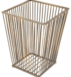 Casa Padrino Luxus Edelstahl Wäschekorb Vintage Messingfarben 30 x 30 x H. 40,5 cm - Luxus Kollektion
