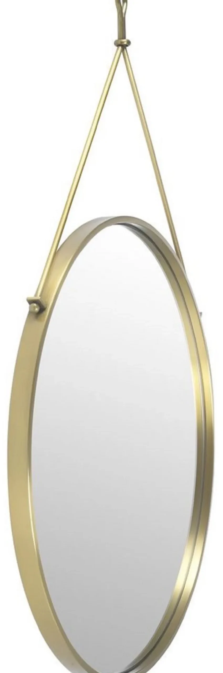 Casa Padrino Luxus Edelstahl Wandspiegel Messing Ø 65 x 3 x H. 97 cm - Garderoben Spiegel - Wohnzimmer Spiegel - Schlafzimmer Spiegel - Luxus Kollektion