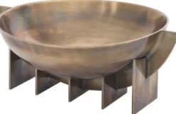 Casa Padrino Luxus Edelstahl Deko Schale Vintage Messingfarben 30 x 25 x H. 11,5 cm - Edle Obstschale - Hotel & Restaurant Deko Accessoires