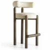 Casa Padrino Luxus Edelstahl Barstuhl Creme / Bronze H. 103 cm - Luxus Bar Möbel