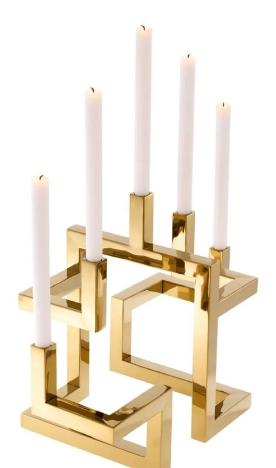 Casa Padrino Luxus Edelstahl Kerzenhalter 5-armig Messingfarben 55 x 29 x H. 41,5 cm - Hotel & Restaurant Deko Accessoires