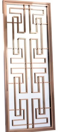 Casa Padrino Luxus Edelstahl Wandspiegel Rosegold 85 x 6 x H. 220 cm - Designer Spiegel - Garderobenspiegel - Wohnzimmer Spiegel