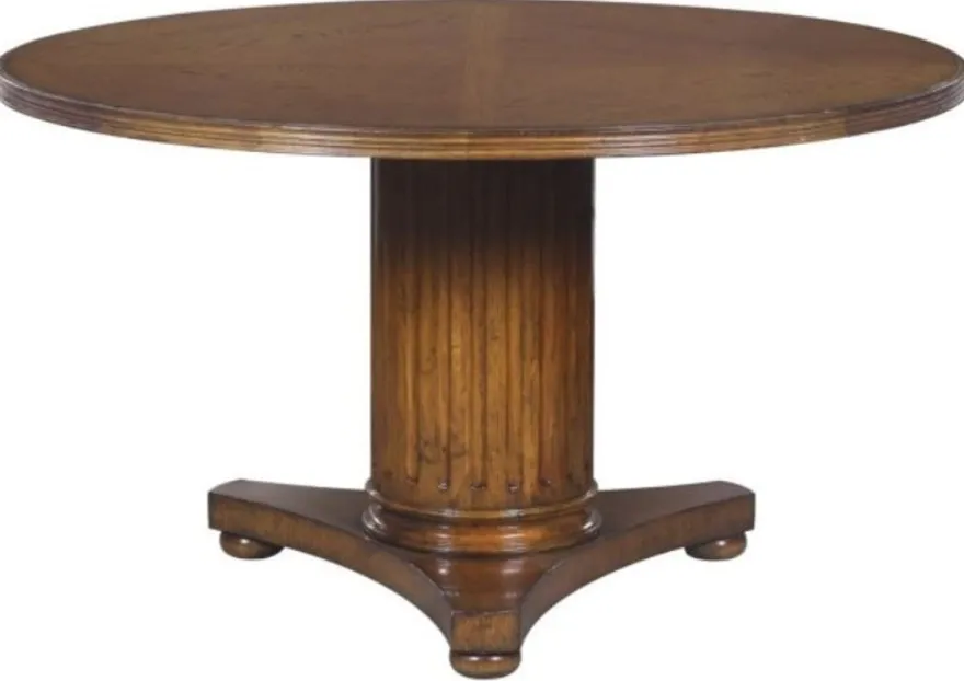 Casa Padrino Luxus Eichenholz Esstisch Braun Ø 135 x H. 78 cm - Massivholz Esszimmermöbel