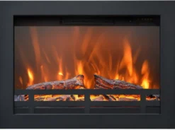 Casa Padrino Luxus Elektro Einbaukamin Schwarz 60,2 x 17,7 x H. 43,8 cm - Wohnzimmer Deko LED Kamin mit Fernbedienung - Wohnzimmer Möbel - Luxus Möbel - Luxus Elektro LED Einbaukamine