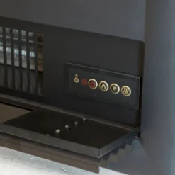 Casa Padrino Luxus Elektro Einbaukamin Schwarz 47 x 20,5 x H. 66,5 cm - Wohnzimmer Deko LED Kamin mit Fernbedienung - Wohnzimmer Möbel - Luxus Möbel - Luxus Elektro LED Einbaukamine