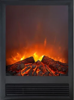 Casa Padrino Luxus Elektro Einbaukamin Schwarz 47 x 20,5 x H. 66,5 cm - Wohnzimmer Deko LED Kamin mit Fernbedienung - Wohnzimmer Möbel - Luxus Möbel - Luxus Elektro LED Einbaukamine