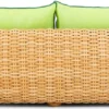 Casa Padrino Luxus 2er Gartensofa Naturfarben / Grün 194 cm