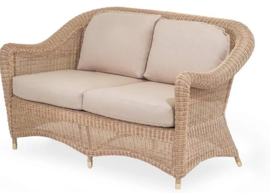 Casa Padrino Luxus 2er Gartensofa Naturfarben / Beige 140 cm
