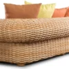 Casa Padrino Luxus 3er Gartensofa Naturfarben / Braun 260 cm