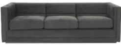 Casa Padrino Luxus 3er Sofa Anthrazitgrau 231 x 86 x H. 73,5 cm - Luxus Wohnzimmer Sofa