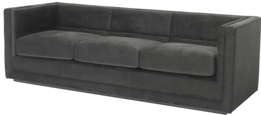 Casa Padrino Luxus 3er Sofa Anthrazitgrau 231 x 86 x H. 73,5 cm - Luxus Wohnzimmer Sofa